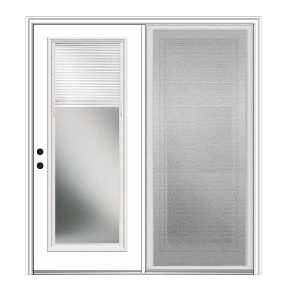 MMI Door 72 in. x 80 in. Full Lite Primed Steel Stationary Patio Glass Door Panel with Screen