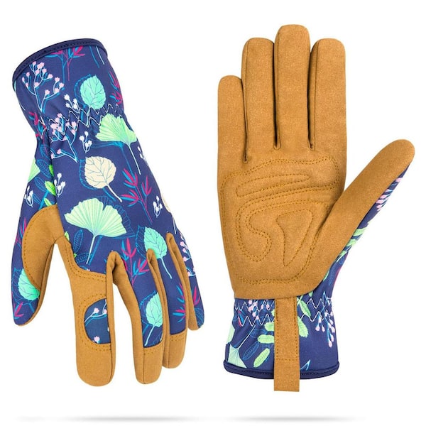 Womens Gardening Weeding Working Gloves Leather Garden Glove for Women Thorn Proof for Digging Planting Pruning