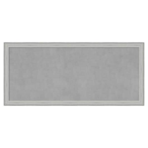 Amanti Art Bel Volto Silver 51 in. x 23 in. Framed Magnetic Board