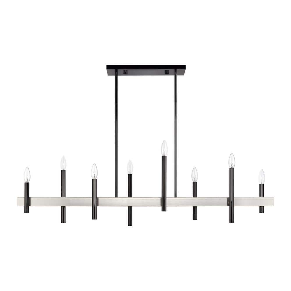 Livex Lighting Denmark 8-Light Polished Black Chrome with Brushed