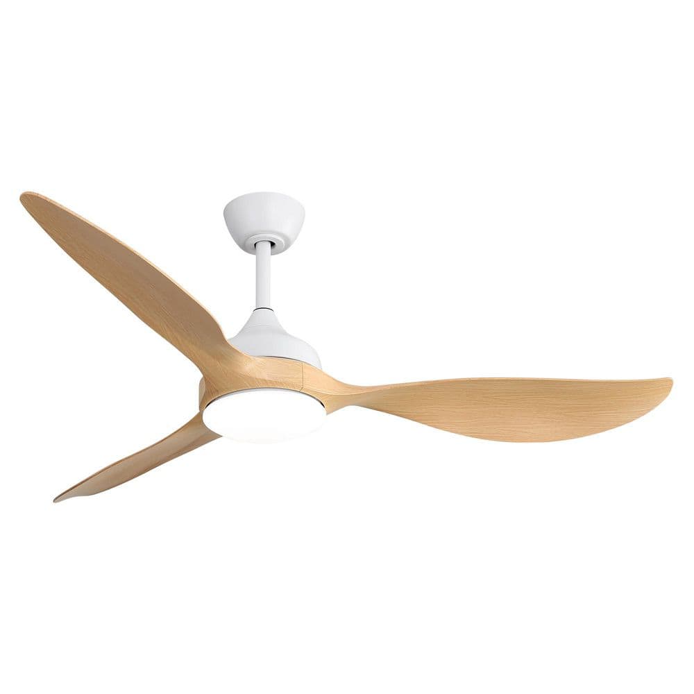 56 in. Indoor White Downrod Mount Ceiling Fan with Dimmable LED Light and Remote Control for Living Room price history on PriceWatchPro