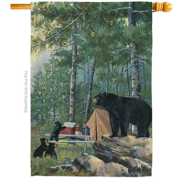 Breeze Decor 2.3 ft. x 3.3 ft. Bears Campsite Wildlife House Flag 2 ...