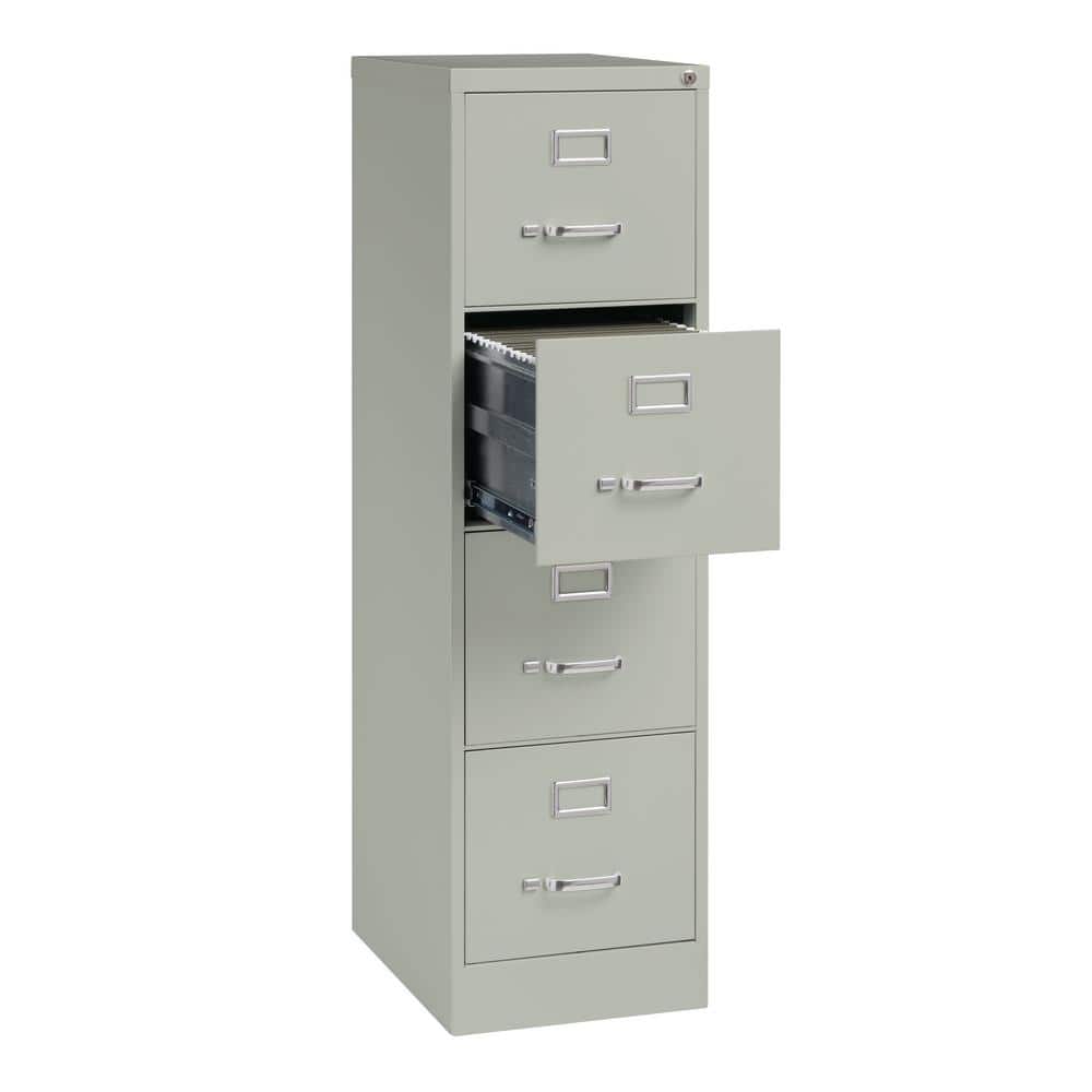 Light Gray Metal 4-Drawer Lockable Vertical File Cabinet