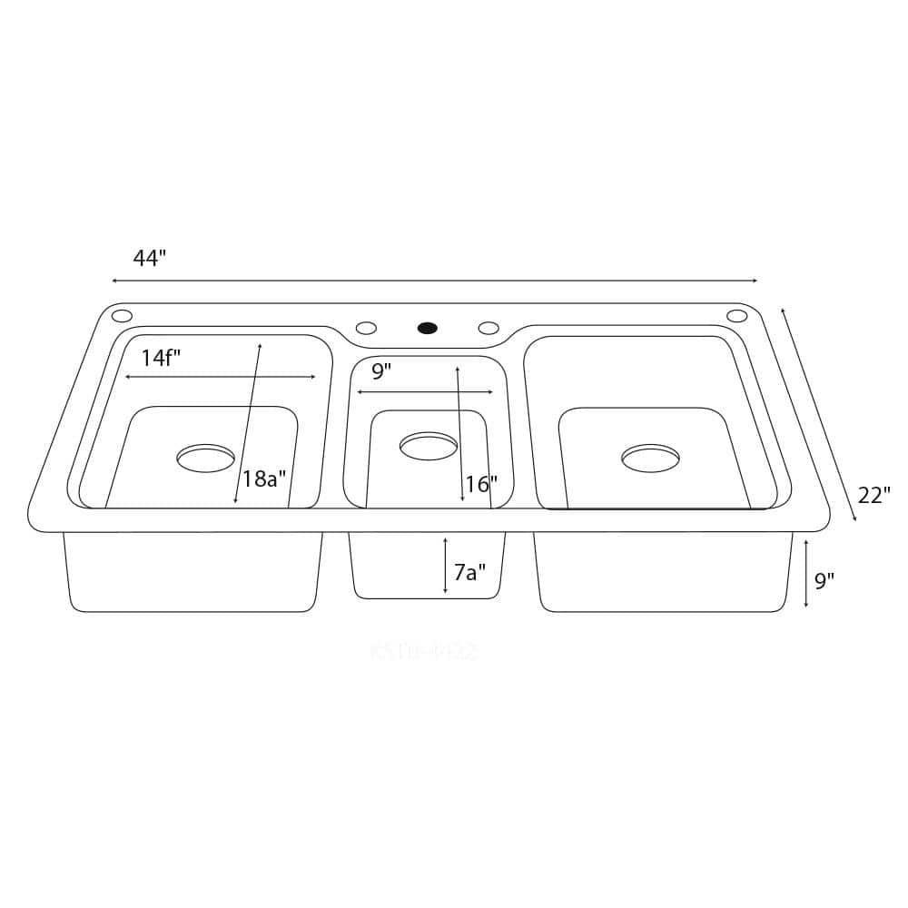 Bisque Matte Triple Bowl Solid Surface Undermount Kitchen Sink