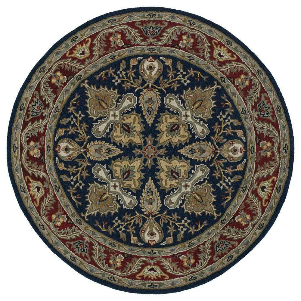 Kaleen Tara Gustay Navy 8 ft. x 8 ft. Round Area Rug 770522 7.9 Rnd
