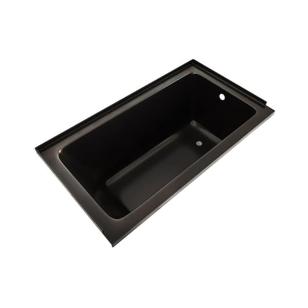 Voltaire 54 in. x 30 in. Soaking Alcove Bathtub with Right Drain in Glossy Black