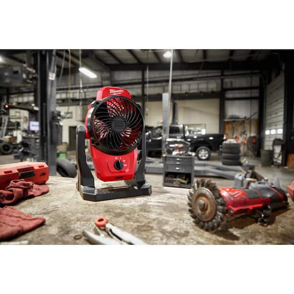 Milwaukee - M12 12-Volt Lithium-Ion Cordless Jobsite Fan W/M12 2.0 Ah Compact Battery Pack