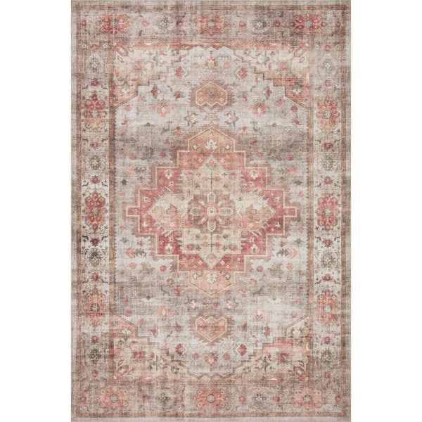 Loloi Heidi Dove/Spice 5 ft. x 7 ft. 6 in. Bohemian Printed Area Rug