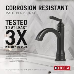 Faryn Single Handle Single Hole Bathroom Faucet in Matte Black