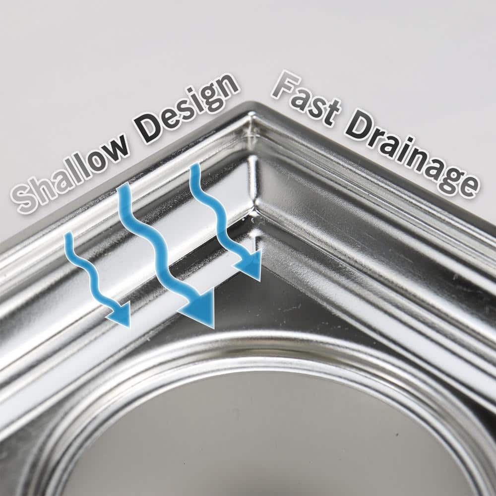 6" Square Brushed Stainless Steel Shower Drain with PVC Flange