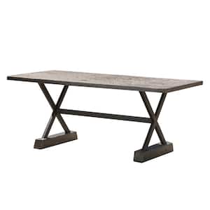 Bennett Brown Rectangle Metal Patio Outdoor Dining Table (Table Only)