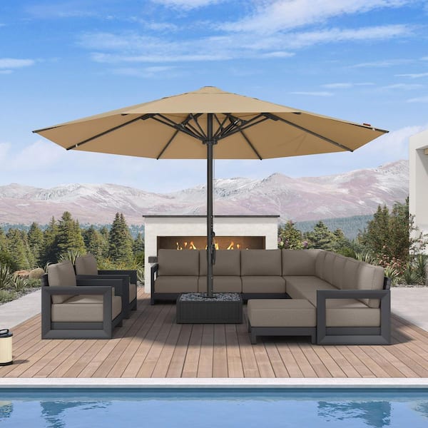 16 patio table umbrella Best Choice Products 9ft Fringe Market – Outdoor Boho Tassel Sunshade for Table, Pool, Deck, Backyard – UPF50+, Easy Tilt, Heavy Duty Steel Pole & Ribs The internal cavity supports three filling schemes 10ft Patio Umbrella for Yard,