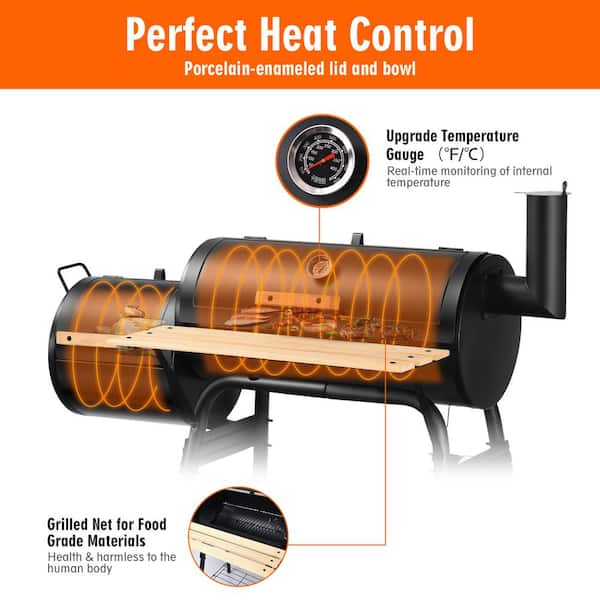 Costway Charcoal Grill BBQ Barbecue Pit Patio Backyard Meat Cooker Offset Smoker Costway Charcoal Grill BBQ Barbecue Pit Patio Backyard Meat Cooker Offset Smoker