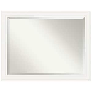 Ridge White 45.5 in. W x 35.5 in. H Framed Beveled Bathroom Vanity Mirror in White