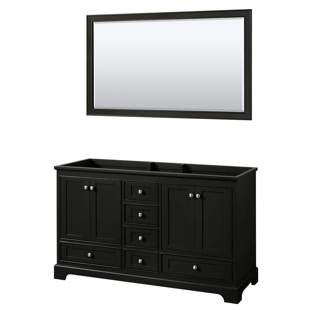 Deborah 59.25 in. Double Bathroom Vanity Cabinet Only with 58 in. Mirror in Dark Espresso price history on PriceWatchPro