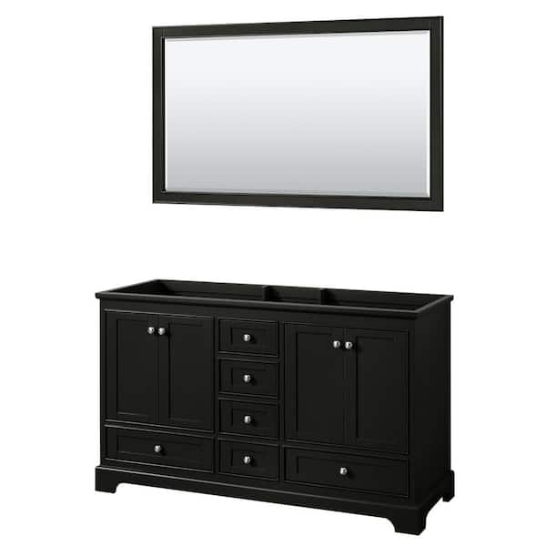 Deborah 59.25 in. Double Bathroom Vanity Cabinet Only with 58 in. Mirror in Dark Espresso