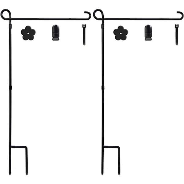 Cubilan 2.8 ft. Metal Flagpole with Powder-Coated Finish, Tiger Clip and Rubber Stopper (2-Pack)