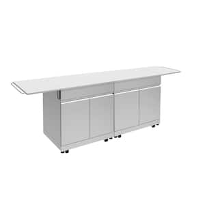 Outdoor Kitchen Stainless Steel 64 in. x 24 in. x 37.3125 Outdoor Kitchen Cabinet with Folding Shelves