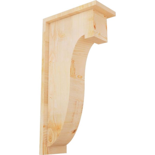 Ekena Millwork 6 in. x 12 in. x 24 in. Douglas Fir Del Monte Rough Sawn Corbel with Backplate