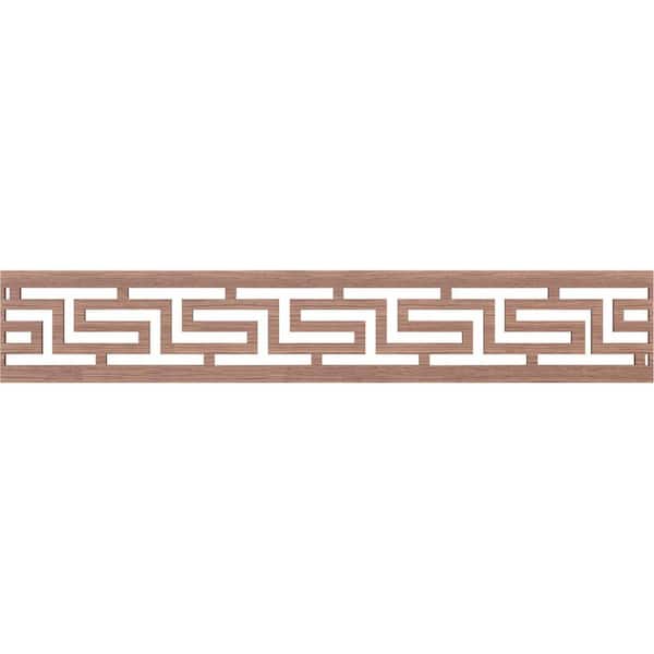 Ekena Millwork Tulum Fretwork 0.25 in. D x 46.625 in. W x 8 in. L Walnut Wood Panel Moulding