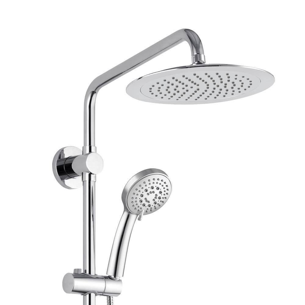 Chrome Multi-Head Adjustable Height Rain Shower System