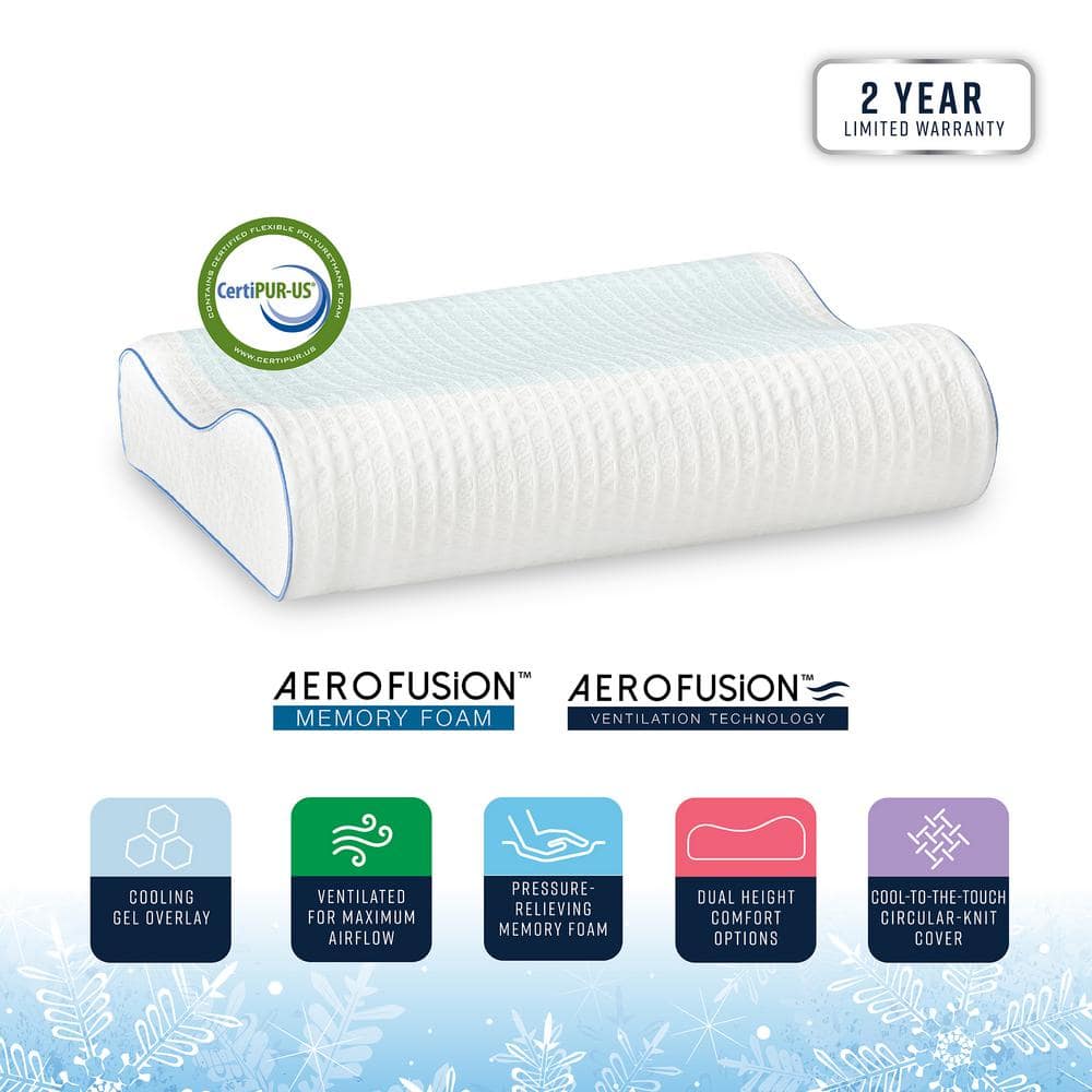 Ultra Firm White Memory Foam Cooling Gel Neck Pillow