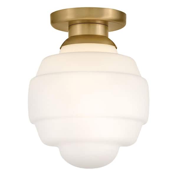 Penny 12.0 in. 1 Light Lacquered Brass Flush Mount