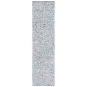 Trace Navy 2 ft. x 9 ft. Abstract Runner Rug
