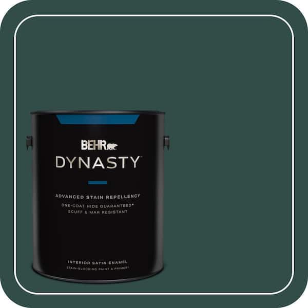 BEHR DYNASTY 1 gal. #ECC-51-3 Hidden Forest Satin Enamel Interior Stain-Blocking Paint & Primer