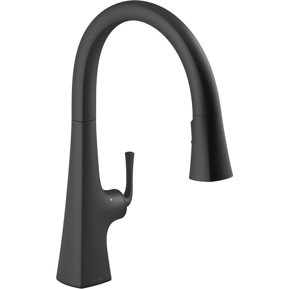 Graze Single-Handle Pull-Down Sprayer Kitchen Faucet with Response Technology in Matte Black price history on PriceWatchPro