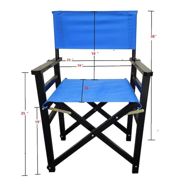 38 in. Oversized High Camping Portable Fishing Black Metal Folding Beach Chair