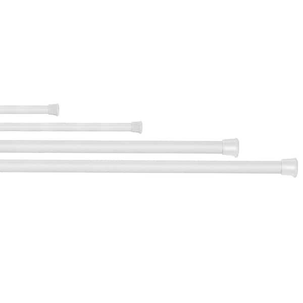 41.3 in. Shower Curtain Rod Spring Load Adjustable Curtain Pole Heavy-Duty Steel 4-Sizes in White