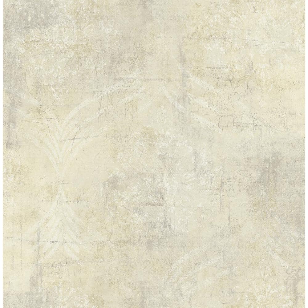 Seabrook Designs Brilliant Ogee Metallic Gold and Off-White Rustic ...