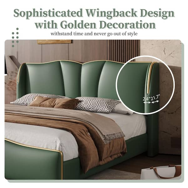 CHRISTOPHER KNIGHT HOME Parsi Dark Green PU Leather Upholstered