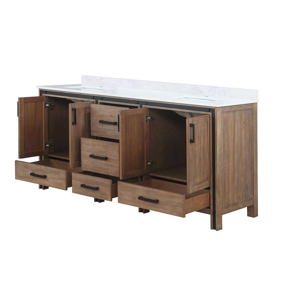Rustic Barnwood 72" Double Vanity with Cultured Marble Top