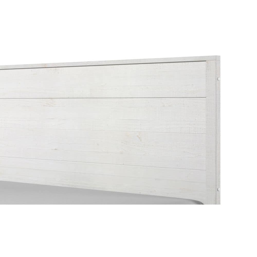 Hampton King Size Coastal White Pine Wood Bed
