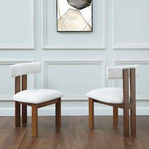 Macey Ivory/Walnut 19.1 in. Wood Dining Chair