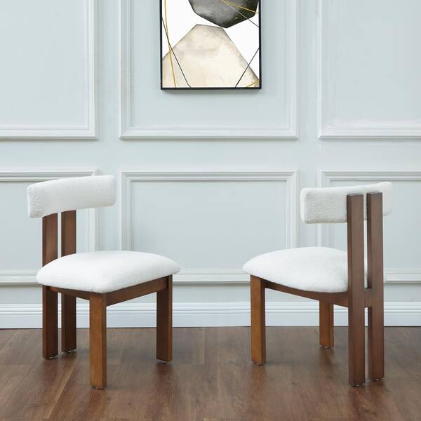 SAFAVIEH Macey Ivory/Walnut 19.1 in. Wood Dining Chair