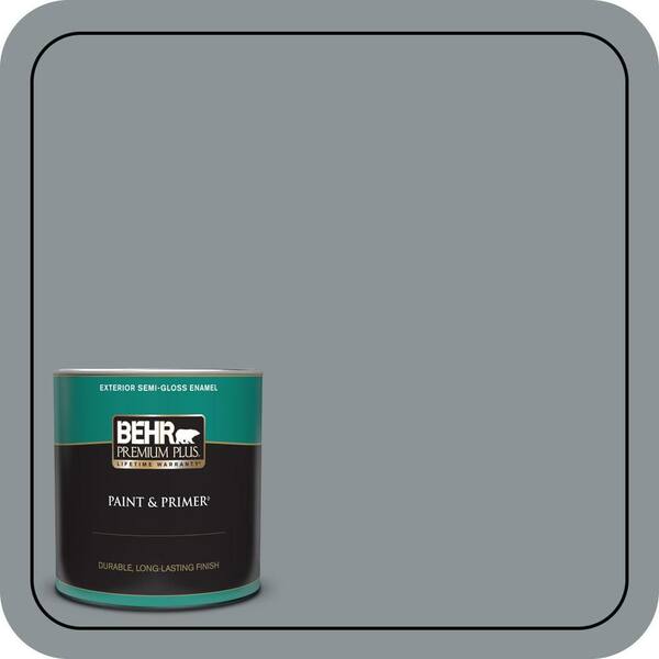 BEHR PREMIUM PLUS 1 qt. Home Decorators Collection #HDC-NT-27 Millennium Silver Semi-Gloss Enamel Exterior Paint & Primer