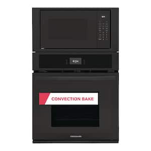 27 in. Electric  Built-In Wall Oven and Microwave Combination in Black