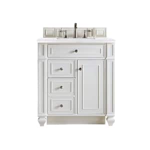 Bristol 30 in. W x 23.5 in. D x 34 in. H Single Vanity in Bright White with Solid Surface Top in Arctic Fall