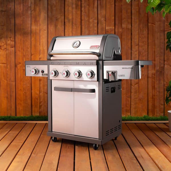 Coleman Revolution Grilling Kit with 4-Burner Propane Gas BBQ