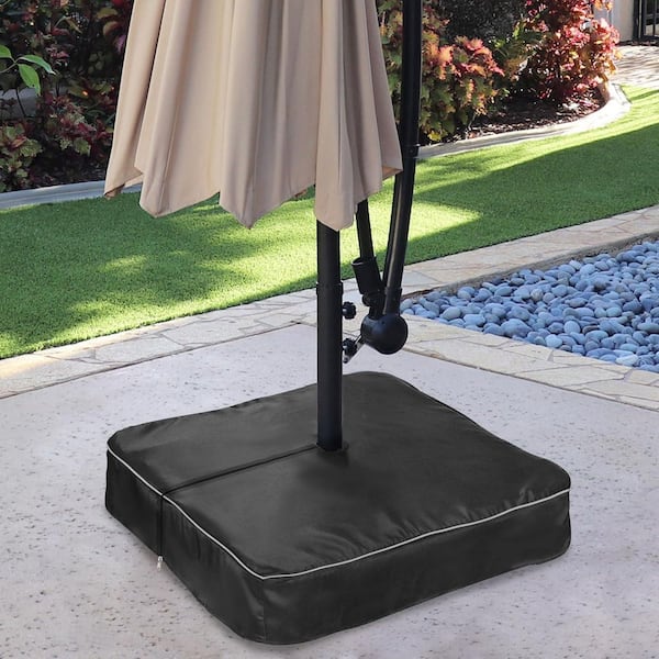 cantilever patio umbrella base cover OGETFUUR 36 in. L x 36 in. W x 8.5 in. H Black Patio Umbrella Base Cover, Waterproof Outdoor Square Umbrella Stand Base Cover