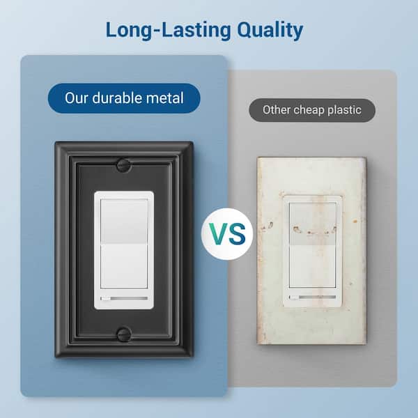 1-Gang Black Decorator/Rocker Metal Wall Plates(4-Pack)