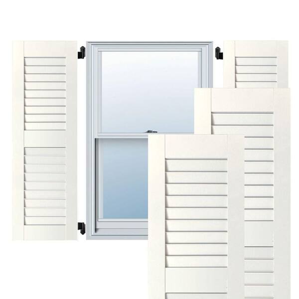 Pinecroft 15 in. x 51 in. Louvered Shutters Pair Unfinished SHL51