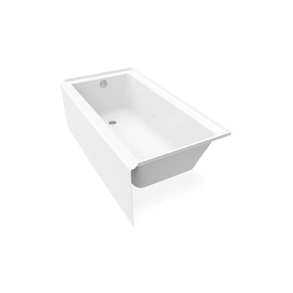 Bosca 60 in. x 30 in. Acrylic Left Drain Rectangular Alcove Soaking Bathtub in White