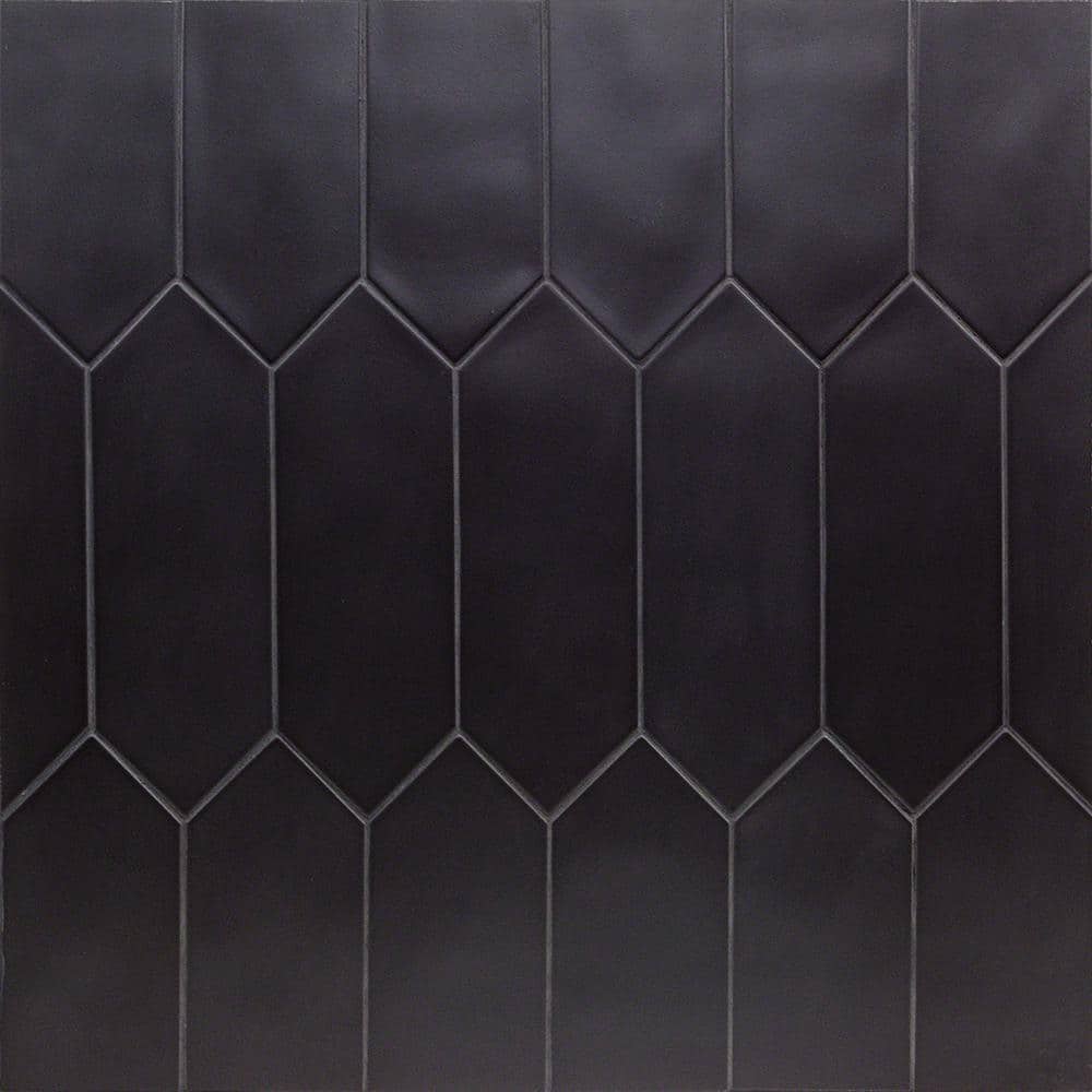 Russell Black 4 in. x 12 in. Matte Porcelain Picket Floor and Wall Tile Sample price history on PriceWatchPro
