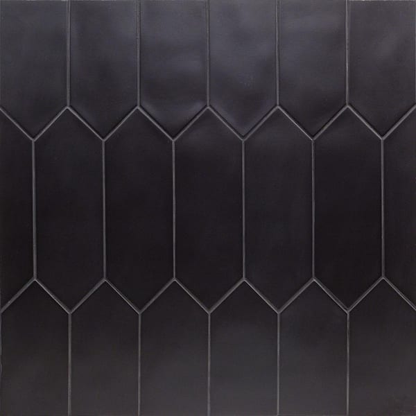Ivy Hill Tile Russell Black 4 in. x 12 in. Matte Porcelain Picket Floor and Wall Tile Sample