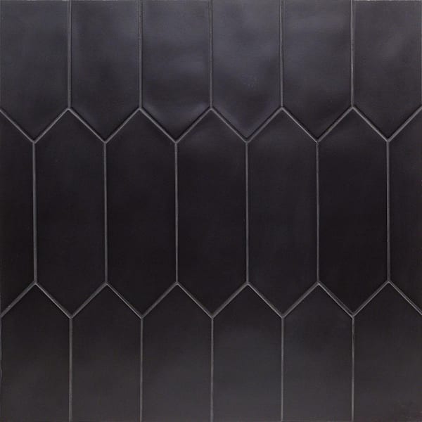 Ivy Hill Tile Russell Black 4 in. x 12 in. Matte Porcelain Picket Floor and Wall Tile (10.76 sq. ft./Case)