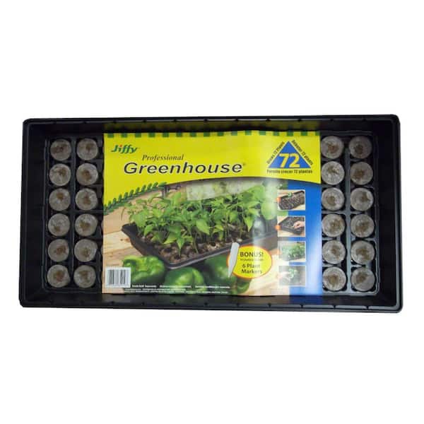 5 PACK JIFFY T72H 72 CELL GREENHOUSE PLANT SEED STARTER TRAY KITS 11" X 22" 